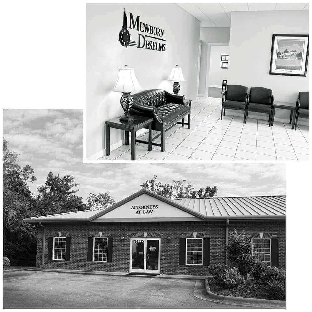 Interior and Exterior of Mewborn & DeSelms | Attorneys at Law